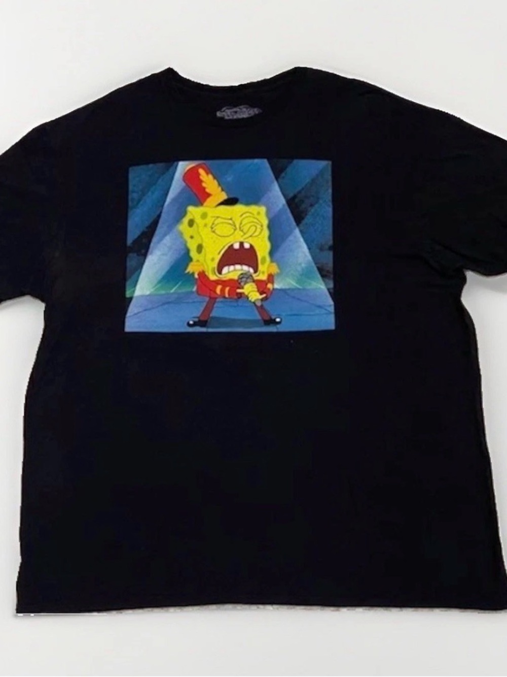 SpongeBob Squarepants Black Tee with Yellow Character Print 2XL